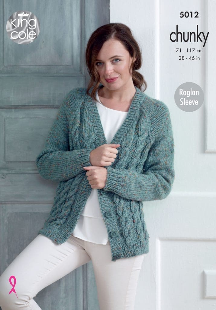 Easy to Follow Cabled Cardigan & Sweater Knitted in Chunky Tweed ...