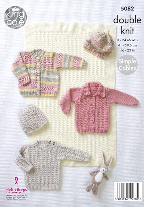 Knitting Pattern Baby's Câble Cardigans et pull Smarty DK King Cole 5235 