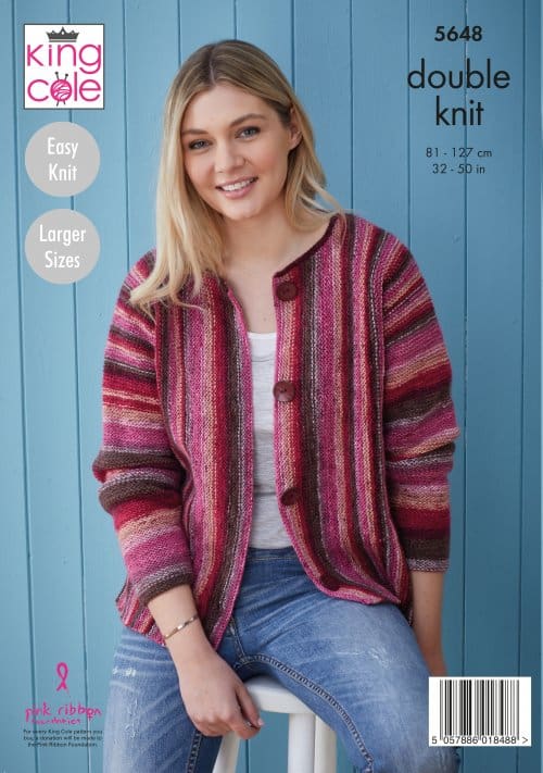 Easy to Follow Cardigans Knitted in Bramble DK Knitting