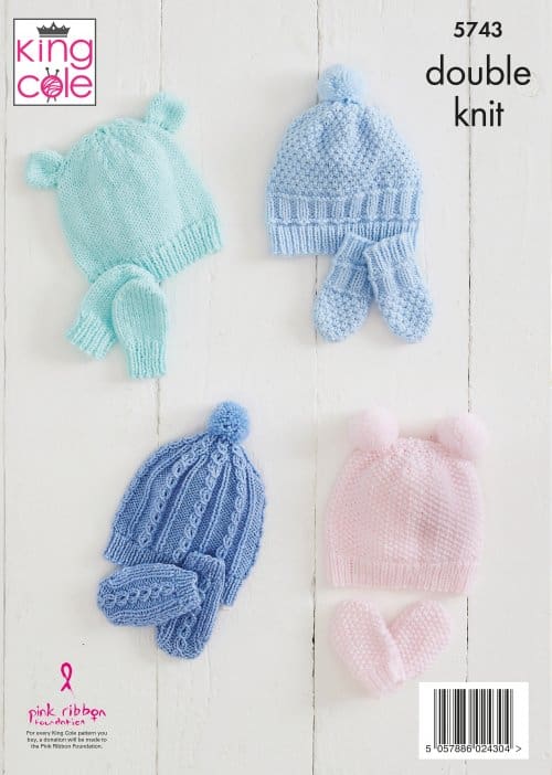 Easy to Follow Hats & Mitts Knitted in Comfort Baby DK Knitting ...
