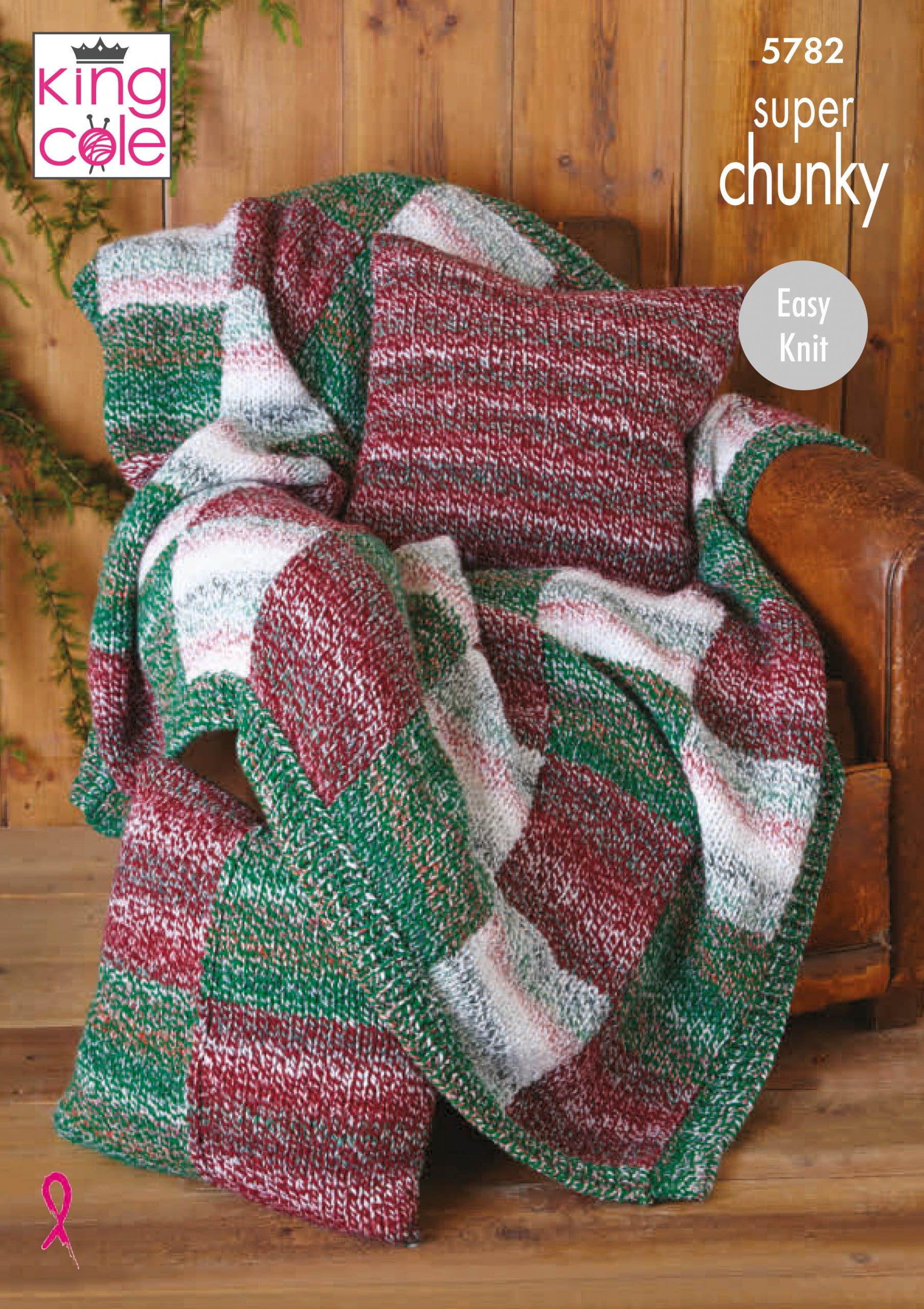 Easy to Follow Blanket & Bed Runner Knitted in Christmas Super Chunky