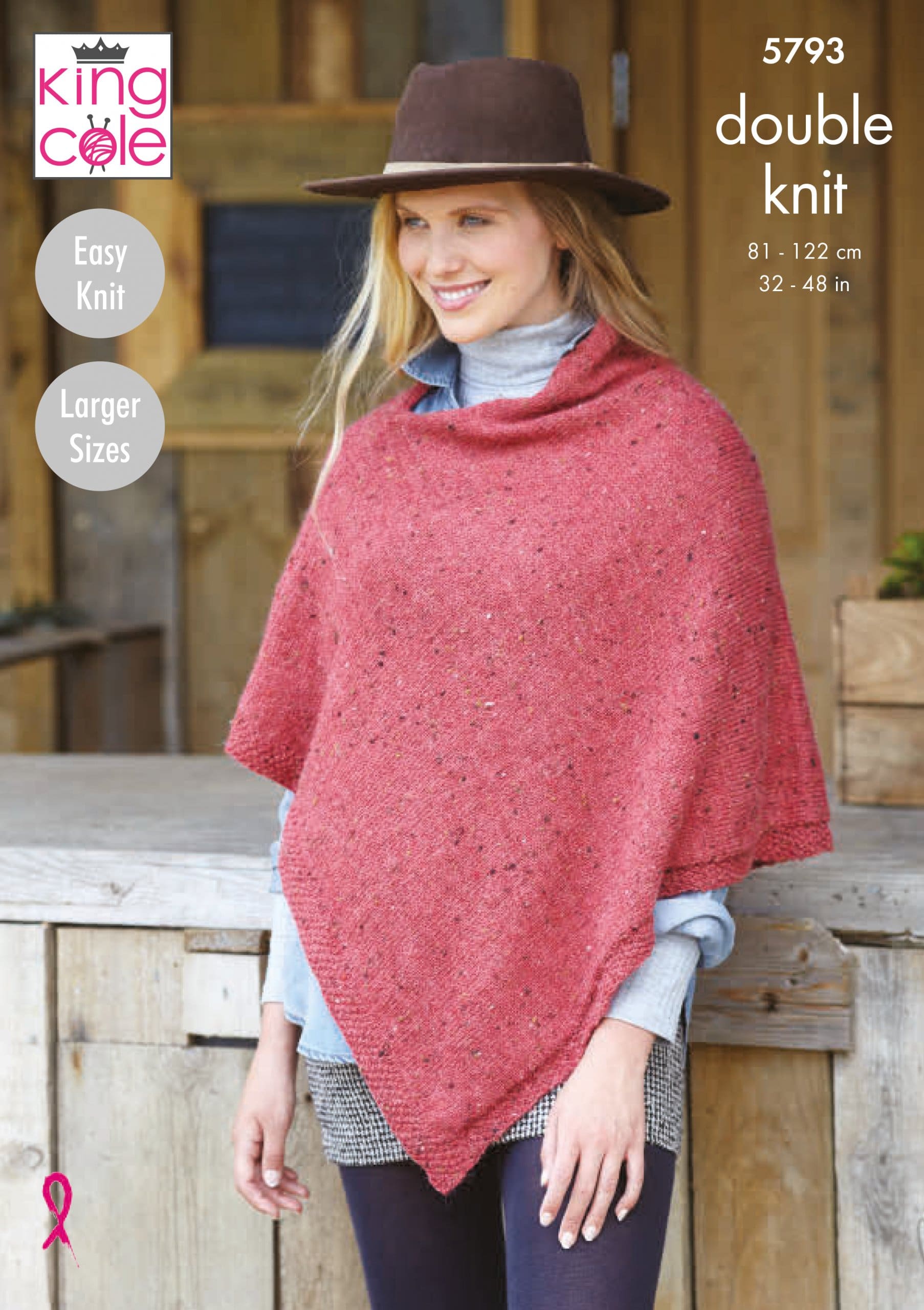Easy to Follow Ponchos Knitted in Homespun DK Knitting Patterns King Cole