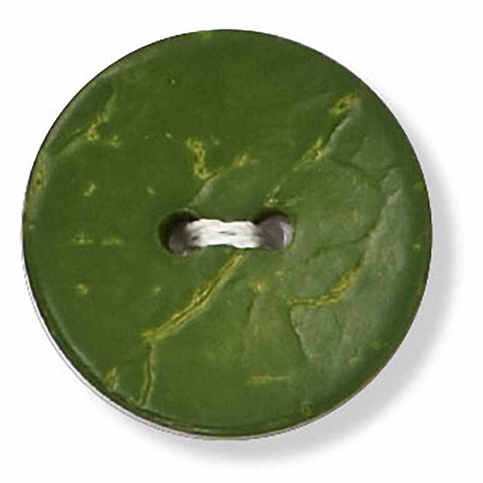 Round Wooden Button - Green (36 ligne)