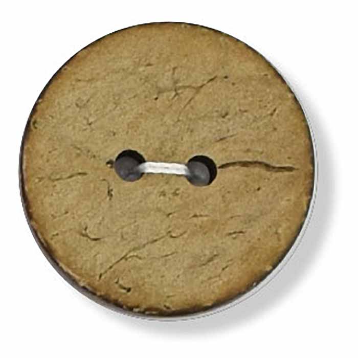 Round Wooden Button - Tan (36 ligne)