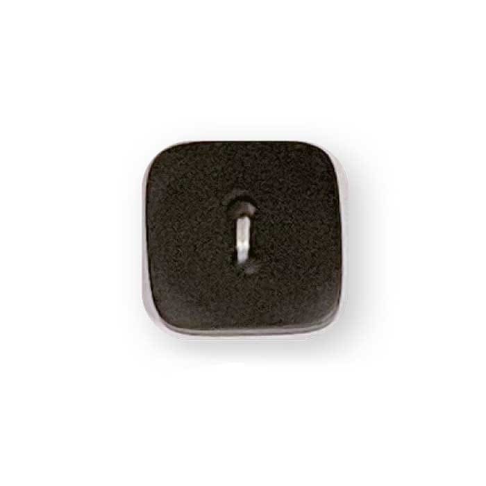 Square Plain Button - Black (36 ligne)
