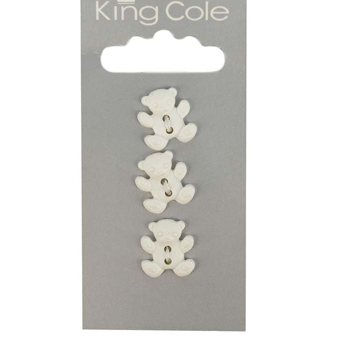 Teddy Bear Shaped Buttons - Cream