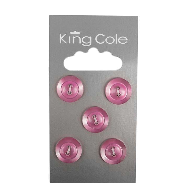 Rimmed Round Buttons - Pink (Small) | King Cole