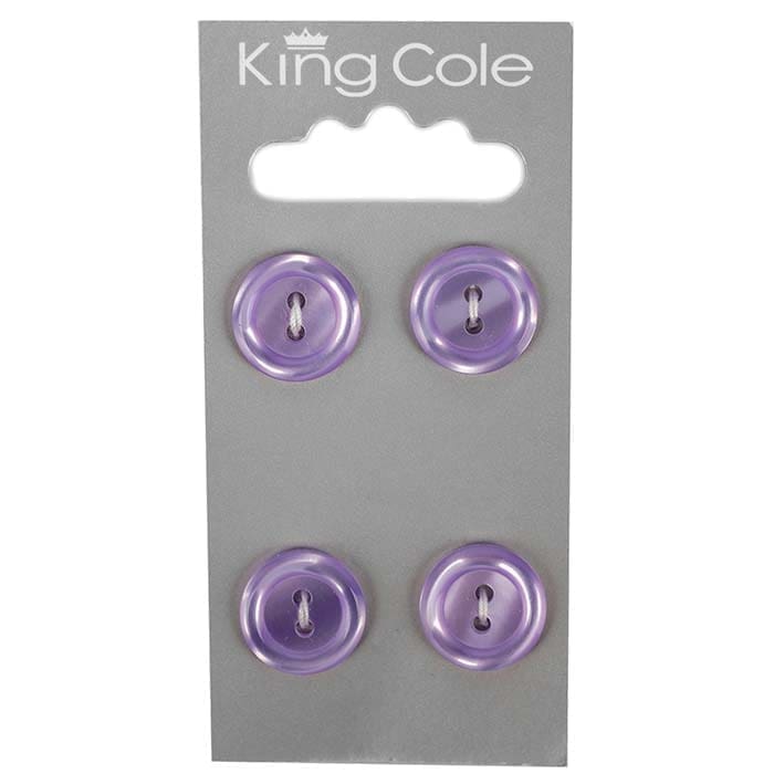 Rimmed Round Buttons - Purple (Small)