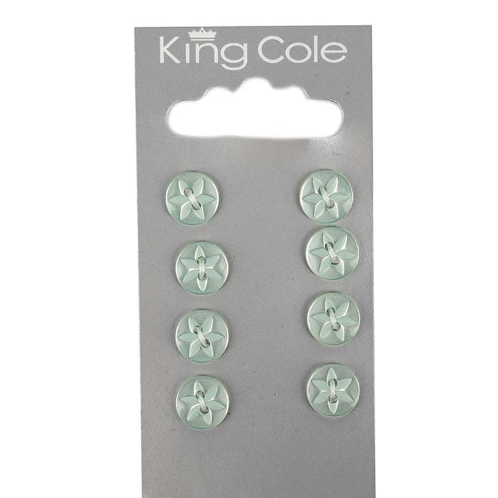 Round Flower Effect Buttons - Green (Small)