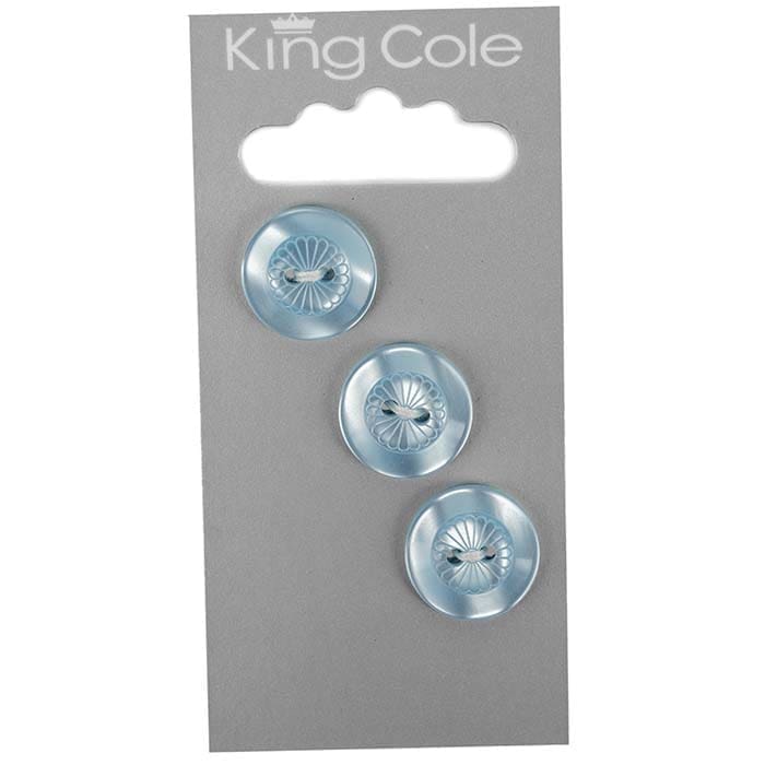 Round Petal Effect Buttons - Blue (Medium)