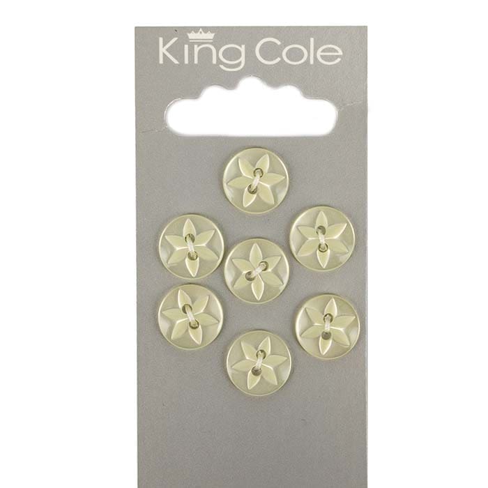 Round Flower Effect Buttons - Yellow (Medium)