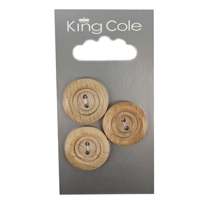 Rimmed Round Buttons - Wood (Large)