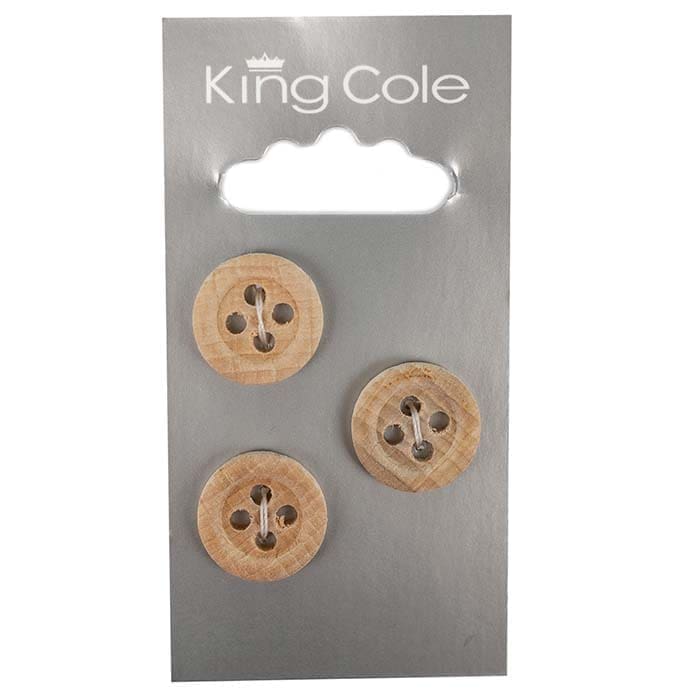 Rimmed Round Buttons - Wood (Medium)