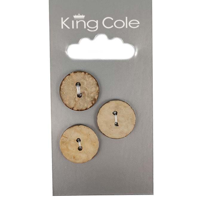 Round Shell Effect Buttons - Beige (Medium) | King Cole