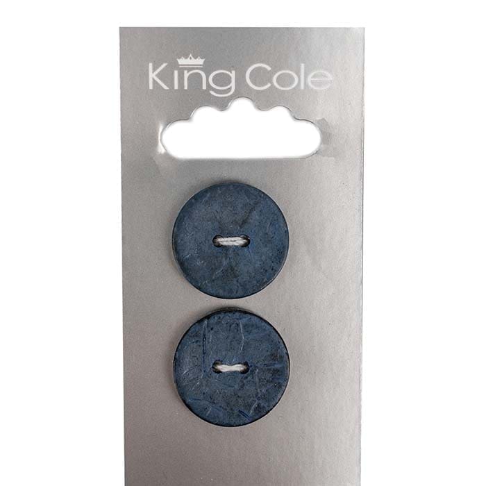 Round Shell Effect Buttons - Blue (Large) | King Cole