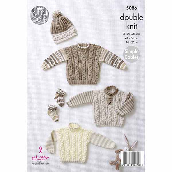 Patron De Tricot Pour Bébé King Cole 4199 Vestes Et Gilet En