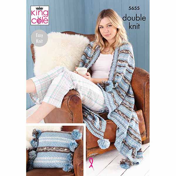 Cushion, Throw, Tea Cosy & Hot Water Bottle Cover Knitted in Fjord DK