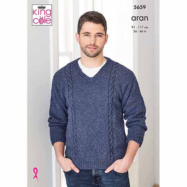 Sweater & Sleeveless Sweater knitted in Forest Aran