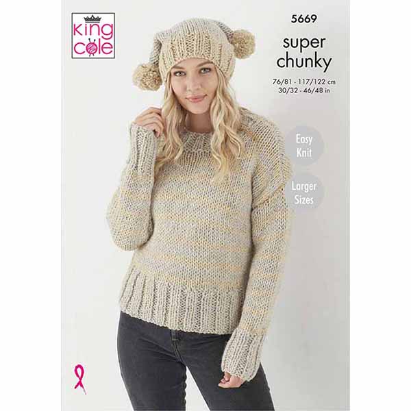 Sweater, Hat & Scarf Knitted in Timeless Classic Super Chunky