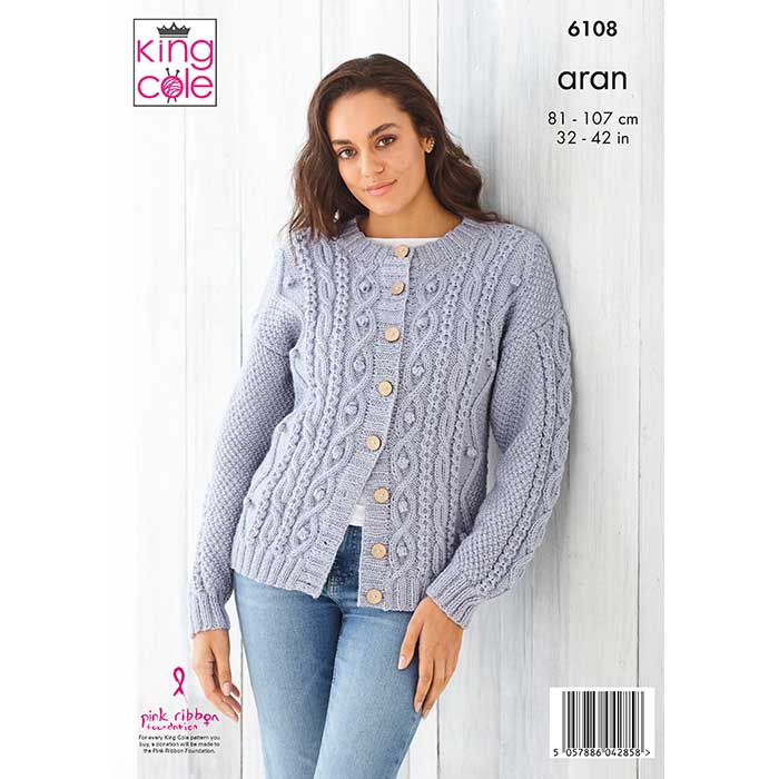 Sweater & Cardigan Knitted in Wool Aran | King Cole