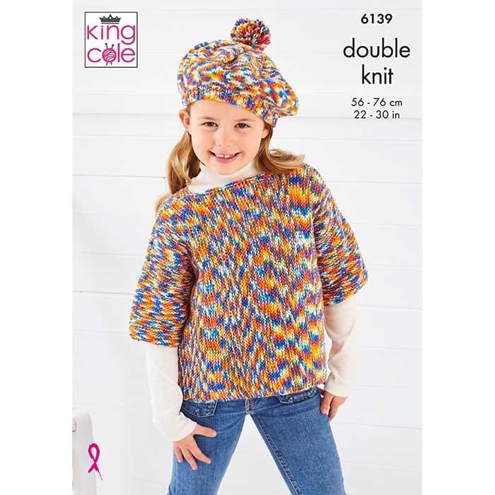 Overtop, Cardigan & Beret Knitted in Jitterbug DK | King Cole