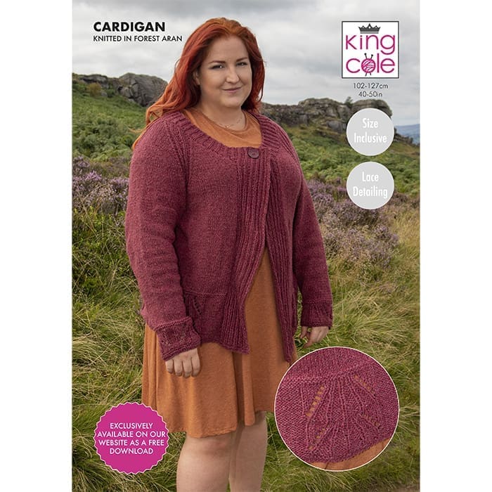 Cardigan Knitted in Forest Aran