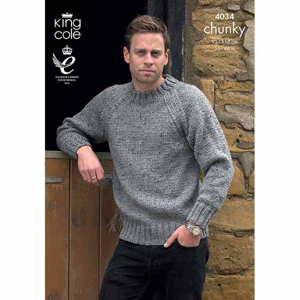 Sweater and Cardigan Knitted in Chunky Tweed | King Cole
