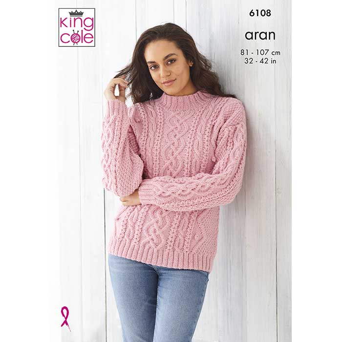 Sweater & Cardigan Knitted in Wool Aran | King Cole