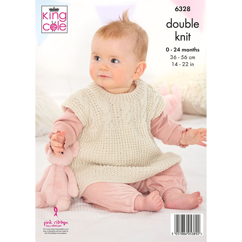 Sweater, Sleeveless Top and Hat knitted in Comfort Baby DK | King Cole