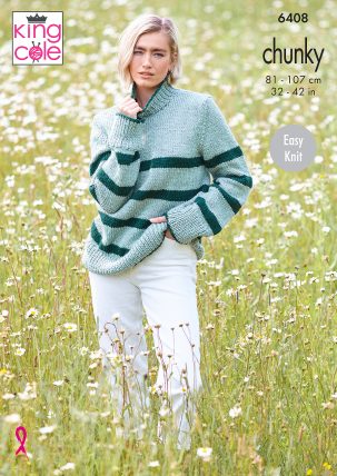 Ladies' Sweater and Tank Top knitted in Dalesway Chunky | King Cole