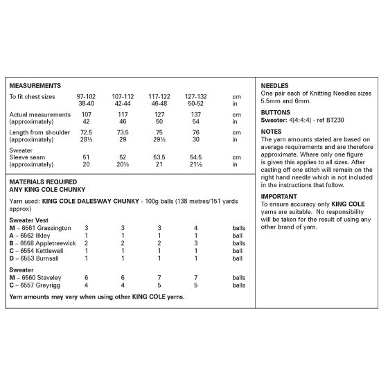 Mens' Sweater Vest and Sweater knitted in Dalesway Chunky - Image 3