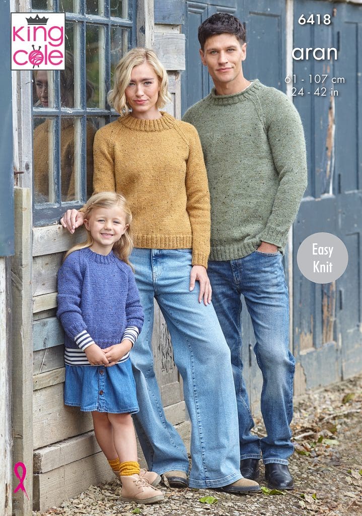 Family Sweaters knitted in Homespun Aran | King Cole