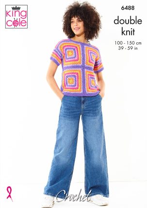 Short Sleeve and Sleeveless Top crocheted in Cottonsoft DK | King Cole