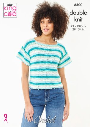 Short Sleeve and Sleeveless Top crocheted in Cottonsoft DK | King Cole
